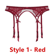 Load image into Gallery viewer, Sexy women lace Black/white/red brand garter temptation ultra-thin female silk stockings Suspender Belt Wedding garters belts